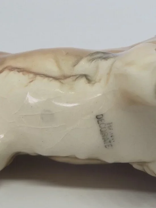 Hand Decorated Vintage Ceramic Lion Figurine Brown Glaze MCM Japan Statue Decor - Picture 8 of 12